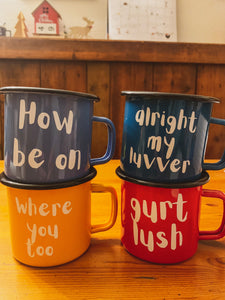 West Country Enamel Mug- choice of colour & personalised option