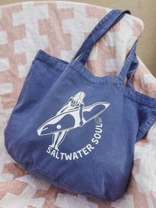 Saltwater soul relaxed blue 100% recycle cotton tote/ shopper bag
