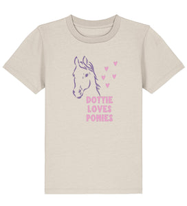 Personalised Pony Kids Tshirt - 100% organic cotton