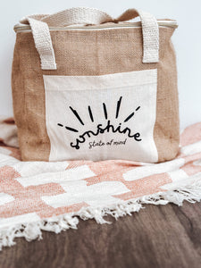 Jute Cool Bag - Sunshine State of Mind. 3 sizes available