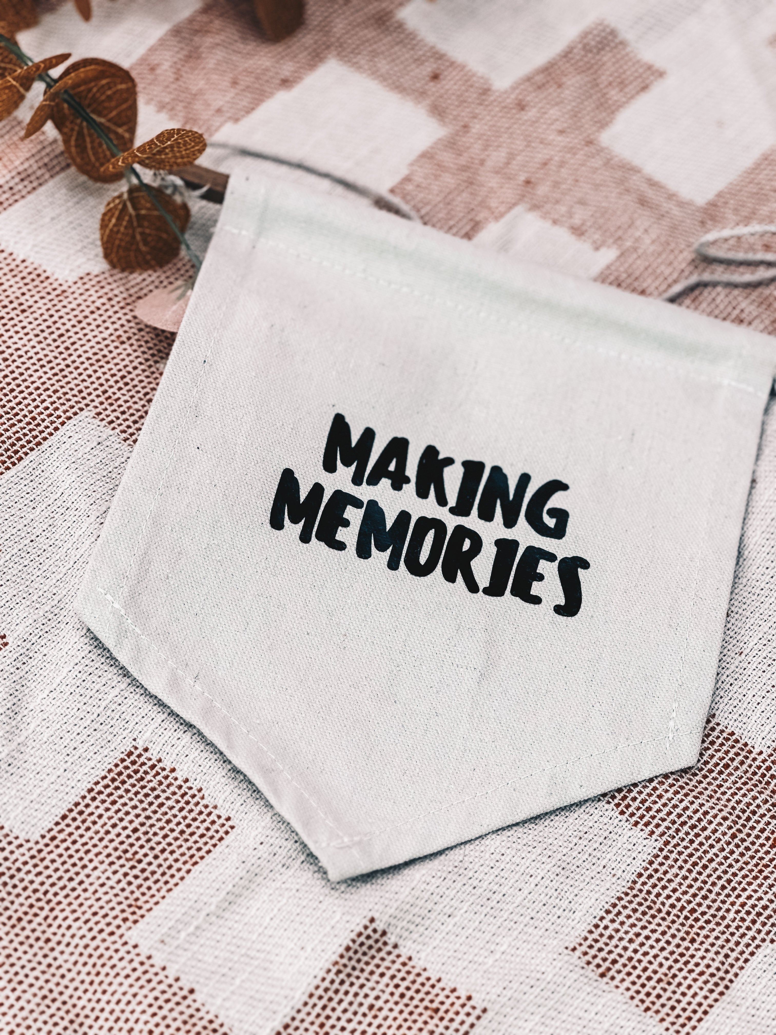 Making Memories canvas flag /banner /pennant- Garden Pop up