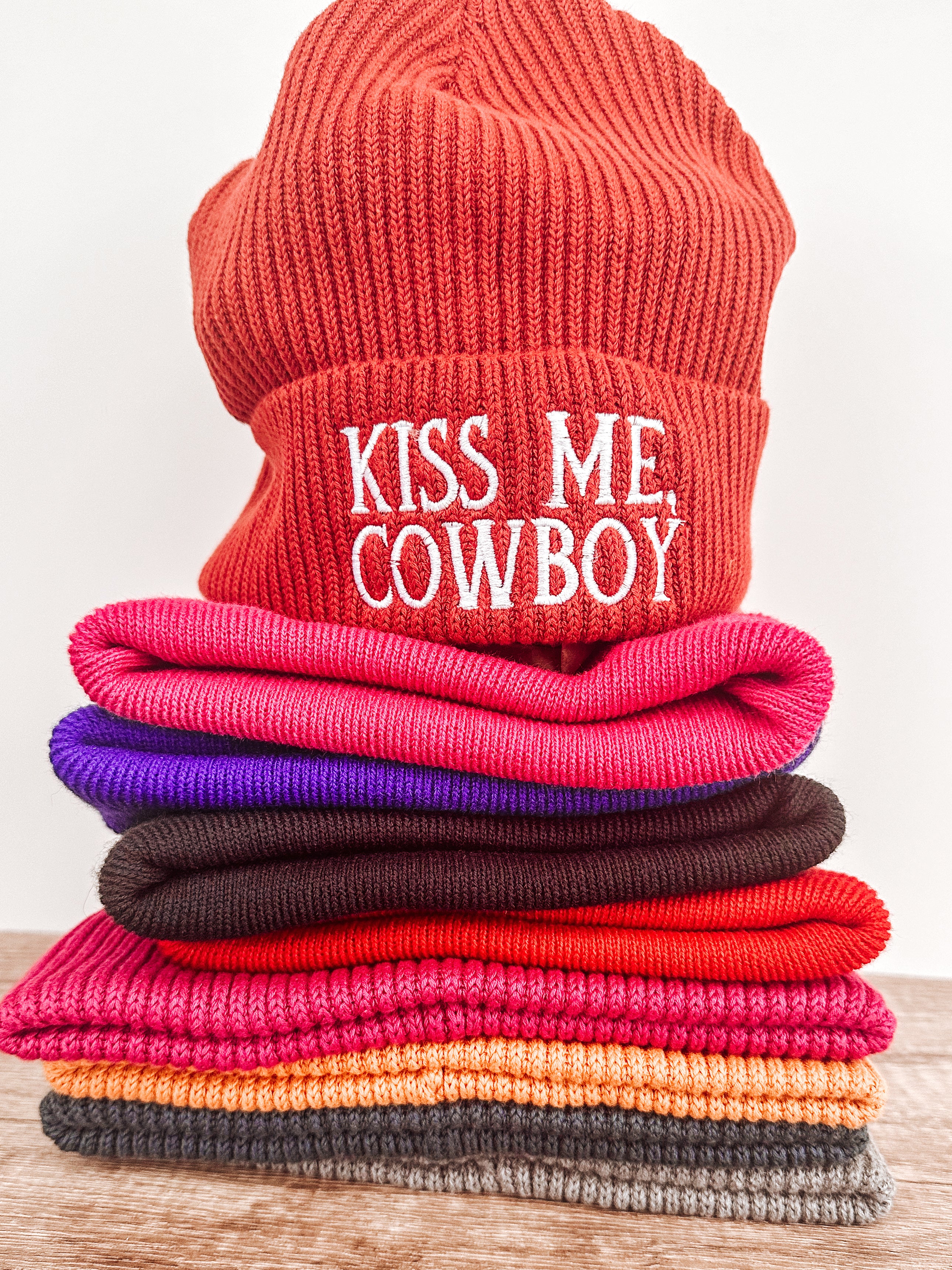 Embroidered  Fisherman Beanie | Kiss Me Cowboy