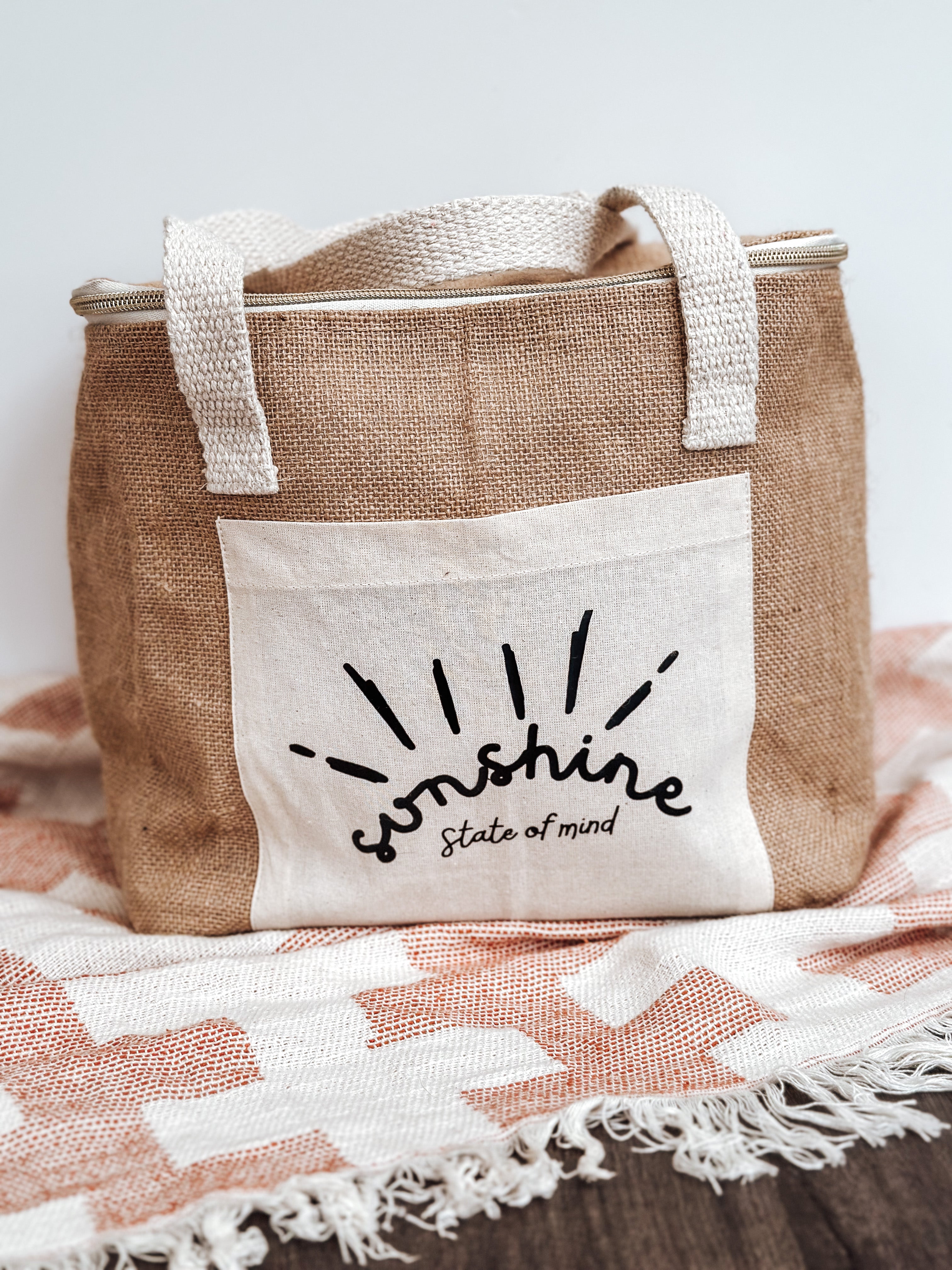 Jute Cool Bag - Sunshine State of Mind. 3 sizes available