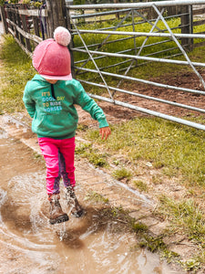 It's a good day to ride horses kids uniex hoodie- 100% organic ringspun combed cotton