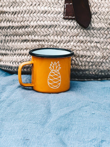 Yellow Enamel Mug - Pinapple