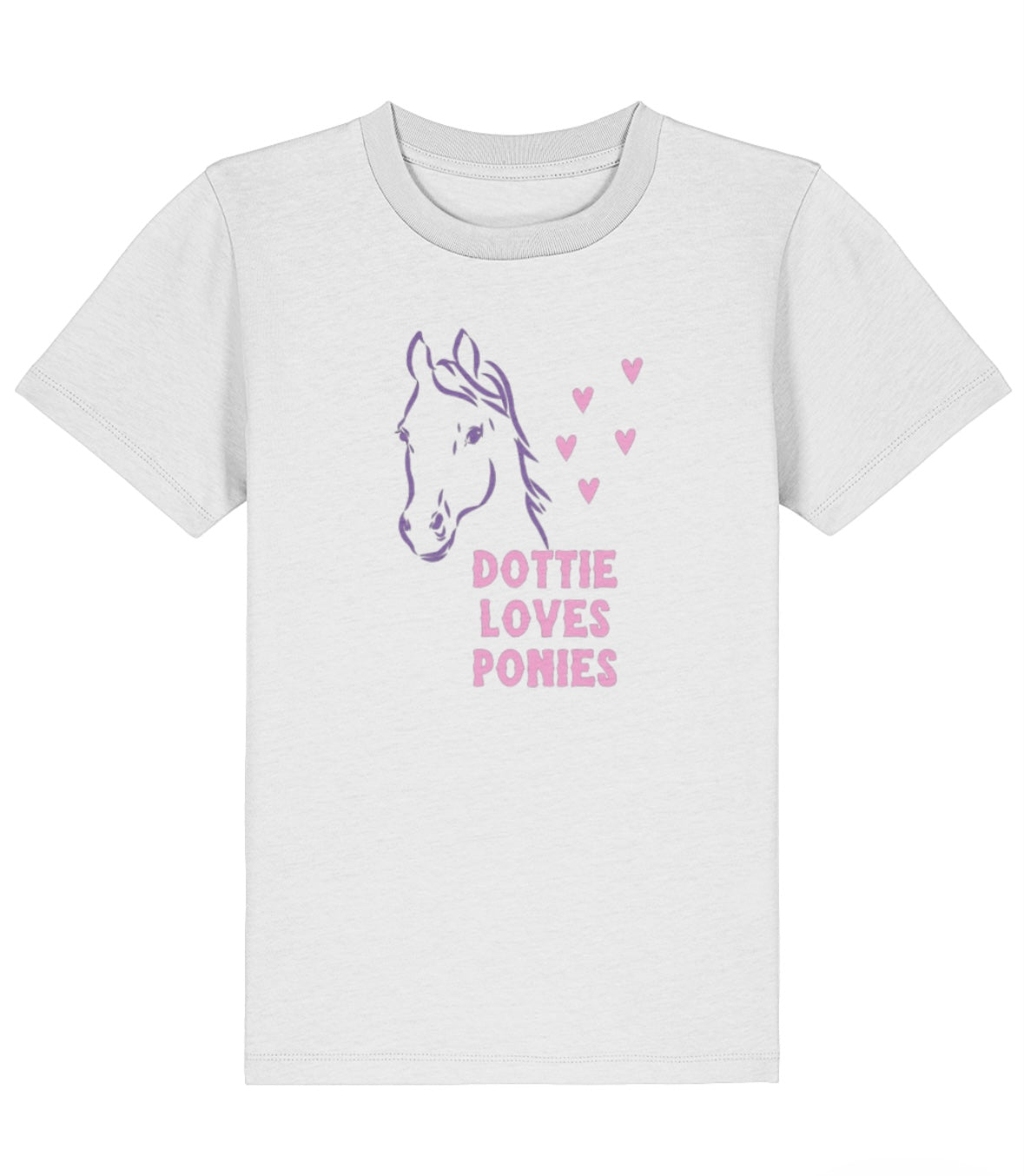 Personalised Pony Kids Tshirt - 100% organic cotton