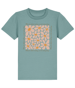 Kids unisex t shirt floral vibes today and everyday