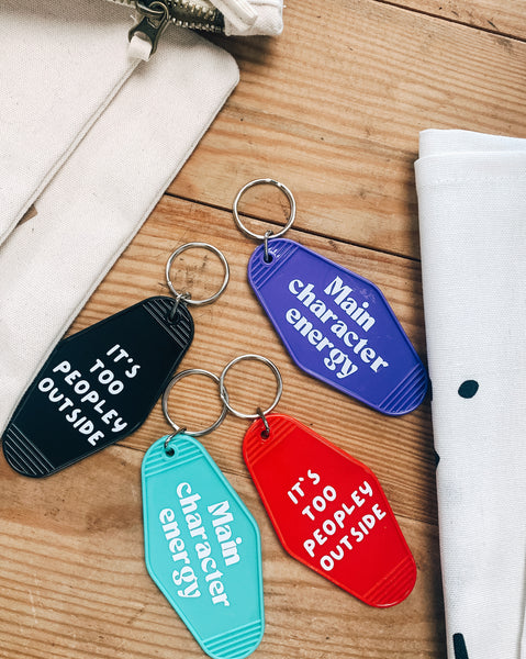 Hotel Motel Retro style keyring fob - 2 styles and 4 different