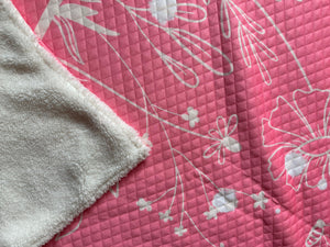 Personalised Christmas quilted jersey and Sherpa Blanket -  Christmas cheers 3 colours to choose from