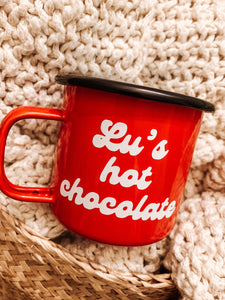 Personalised hot chocolate/ mulled wine /mulled cider Christmas Enamel Mug