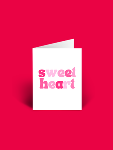 Sweet heart A6 valentines anniversary galentines love card blank inside.