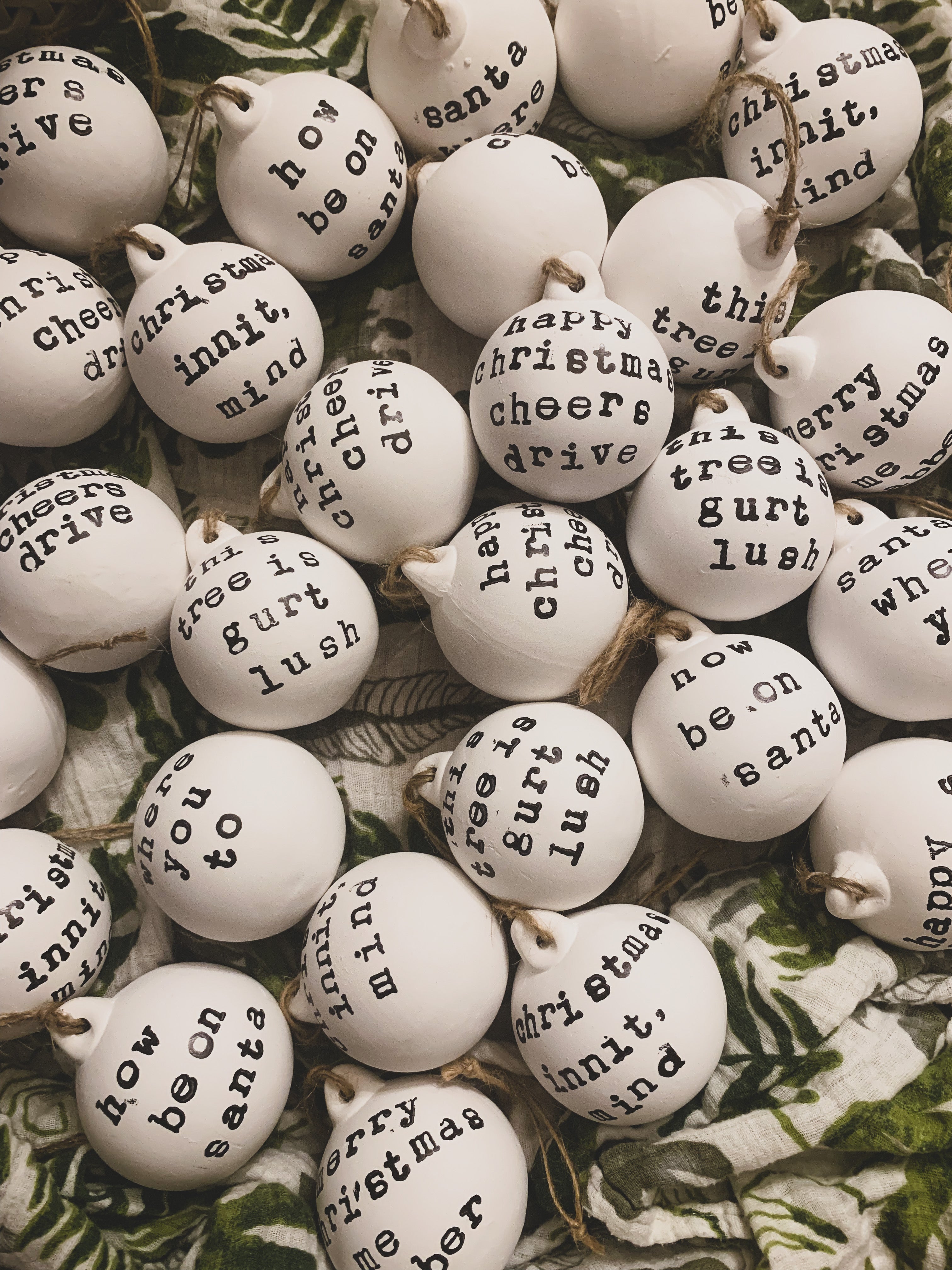 Bristol Somerset stamped Christmas Baubles