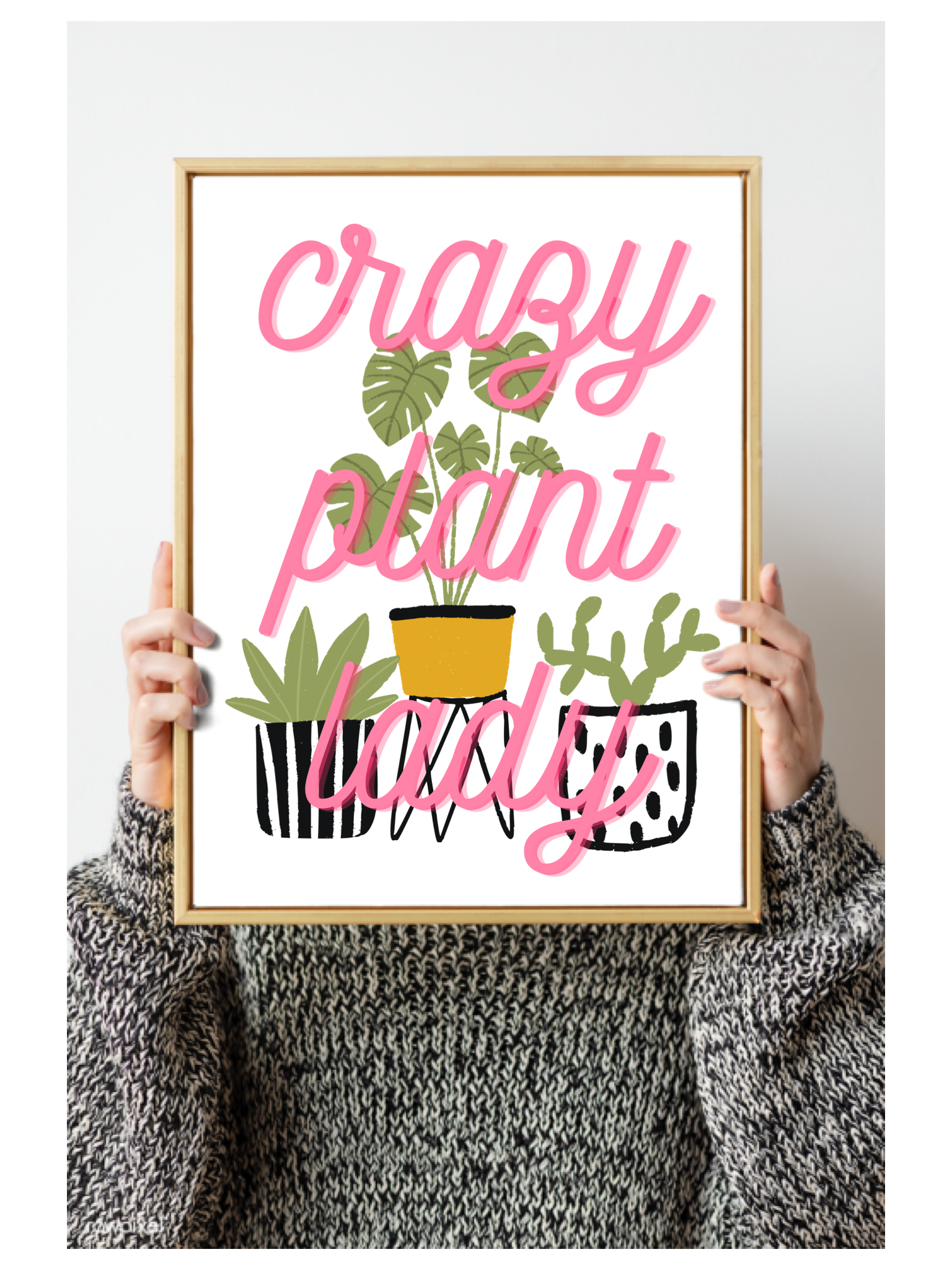 Crazy plant lady print A5, A4, A3  Wall Art