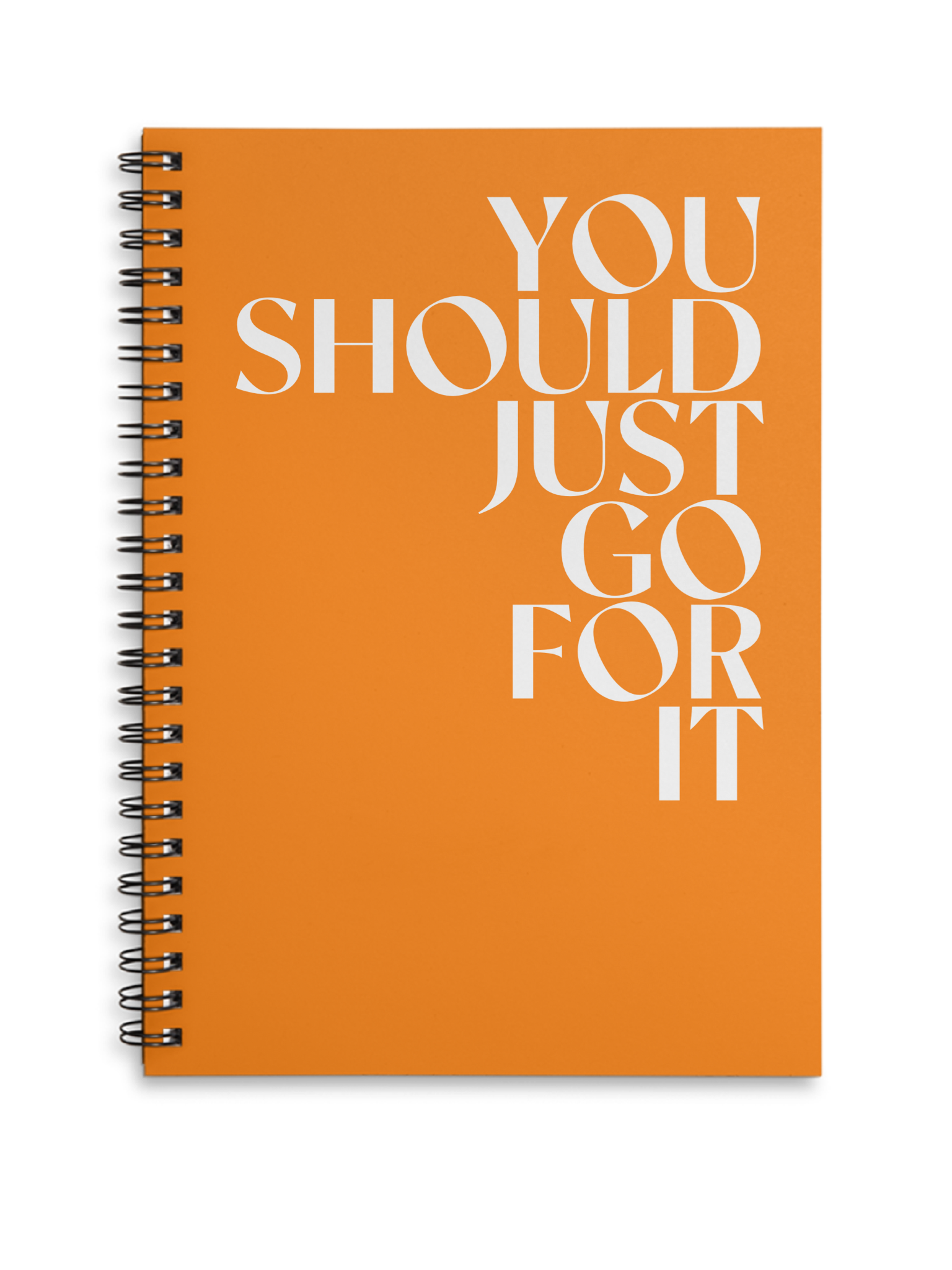 You should just go for it orange A4 or A5 wire bound notebook Choice of Hard or Soft Cover.