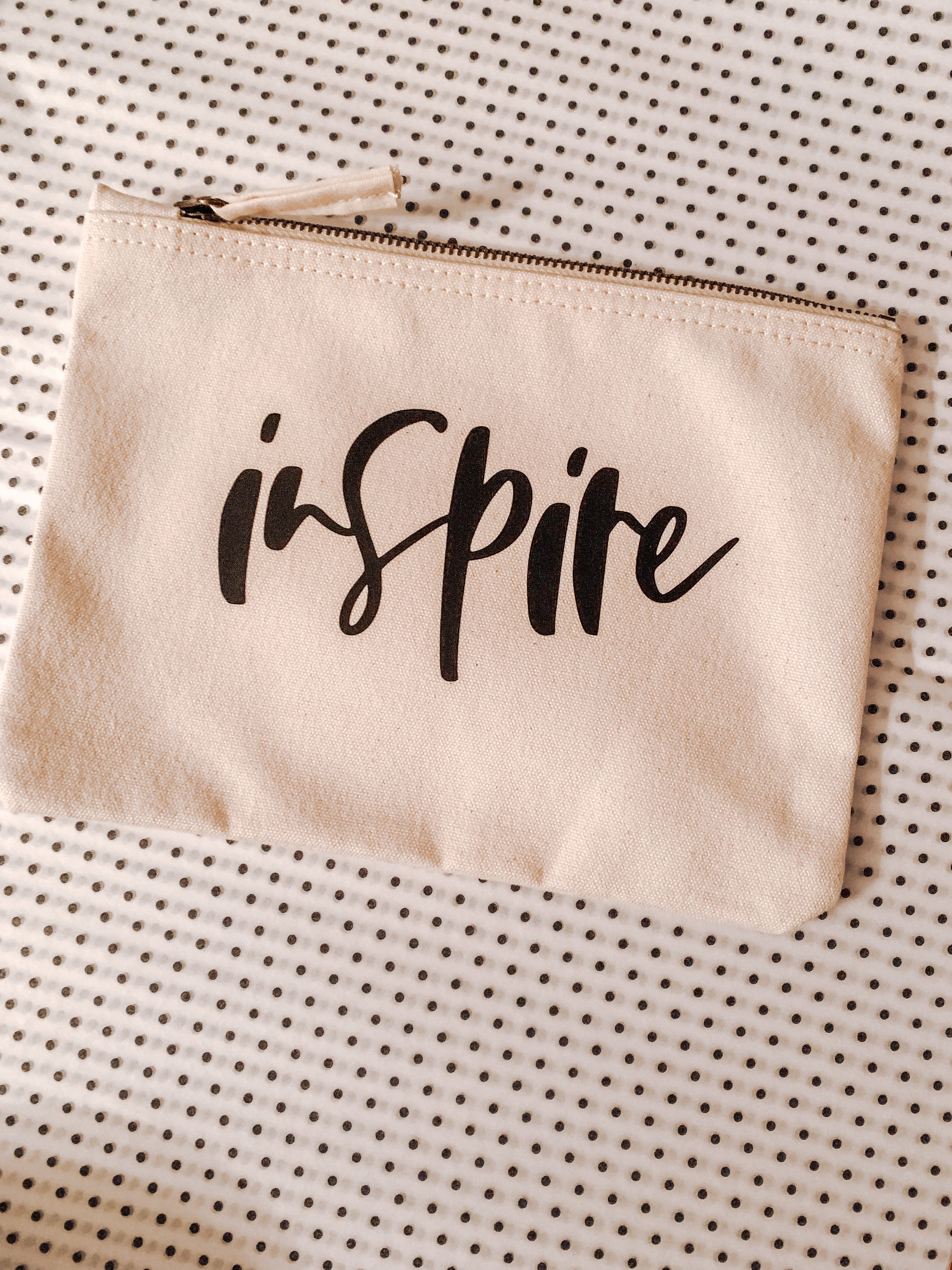 Inspire cotton canvas pouch /coin purse /make up zip bag