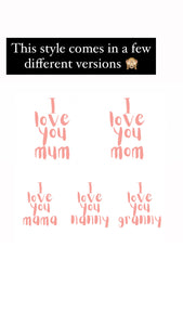 I love you A6 Mother’s Day Card blank inside.